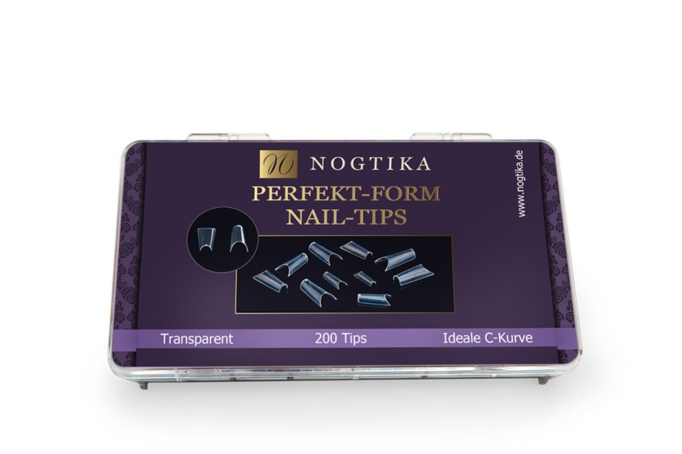 Nail tips clear with an idular C-curve clear 200 pieces.