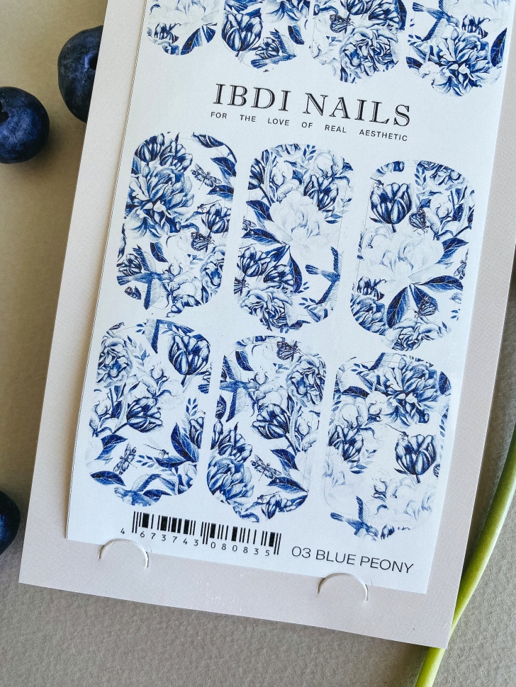Плёнка 03 Blue Peony от IBDI Nails