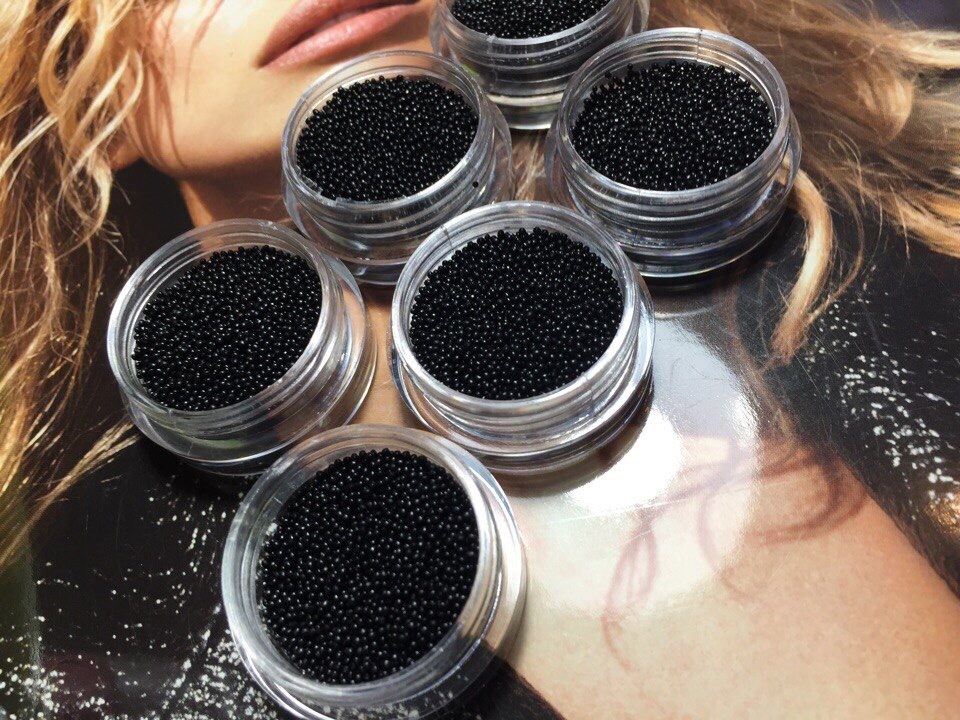 Caviar Beads black size  0.25-0.4 mm