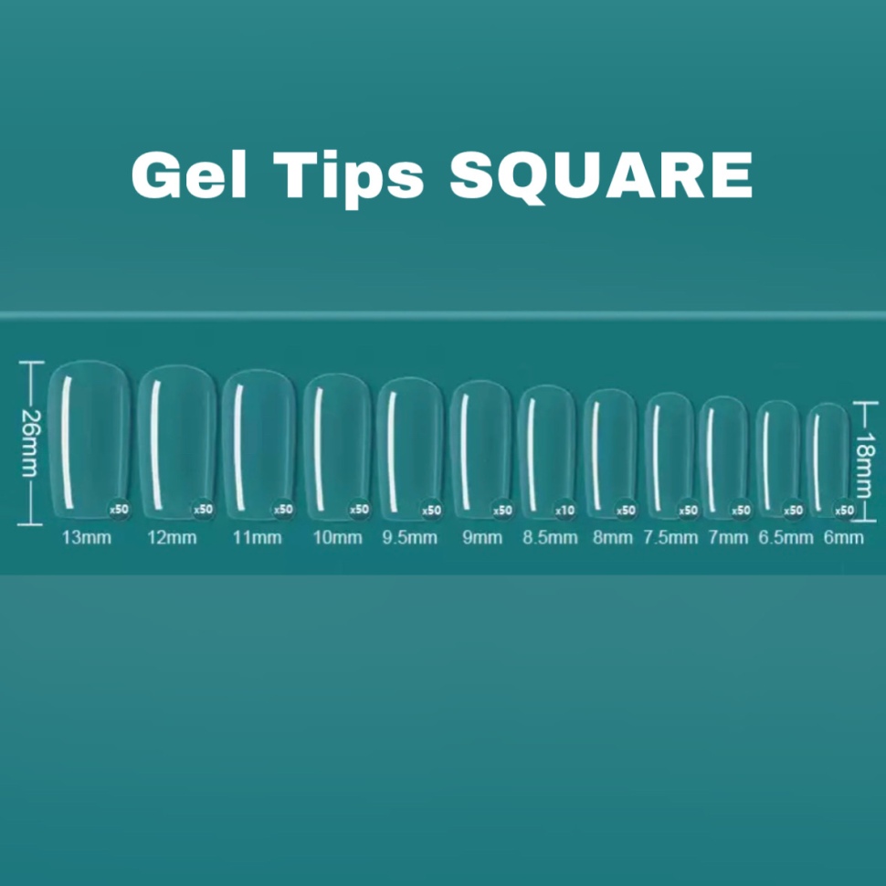 Gel nail tips clear 24 pcs. 
