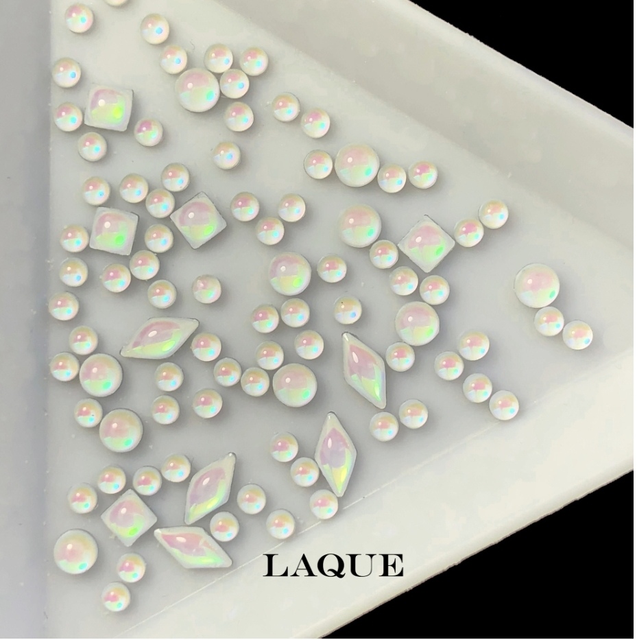 MIX pearls for nail art in White Opal from Laque (rhombus, do not fade)