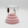 Router box with lid for 48 router bits pink