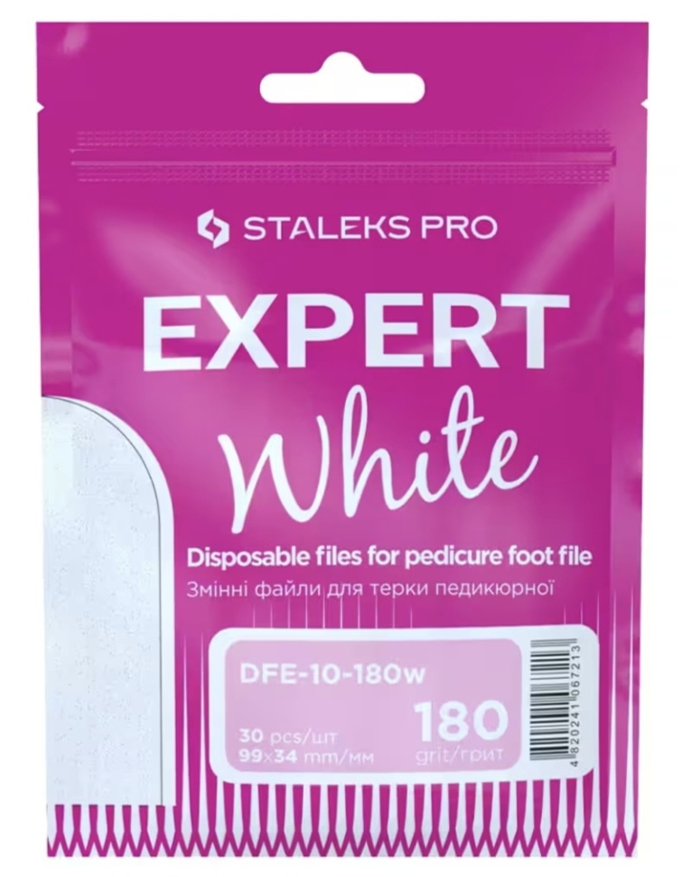 REFILL PADS FOR PEDICURE FOOT FILE DFE-10 (grit 80-180) 30 pcs. STALEKS EXPERT White