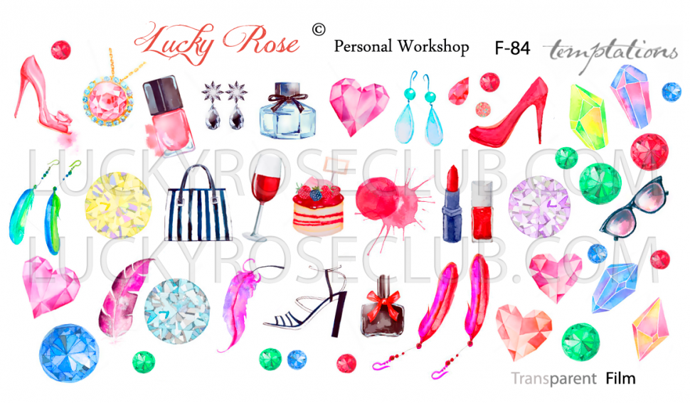 Наклейка дизайнерская "Temptations" F84 (водорастворимая наклейка) Lucky Rose