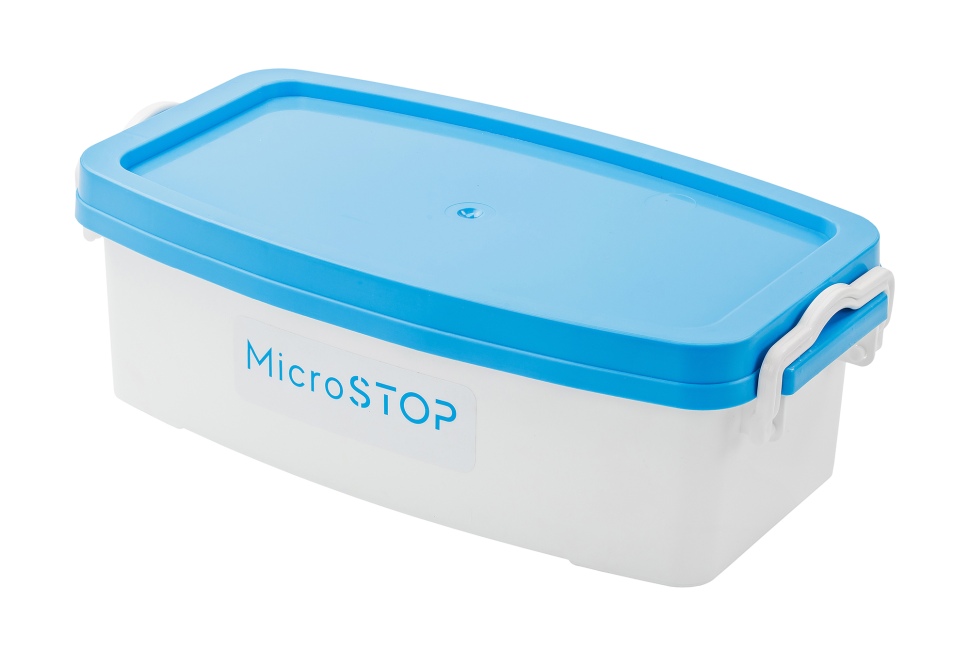 Instrument box with shelf for disinfection from MicroSTOP with different size