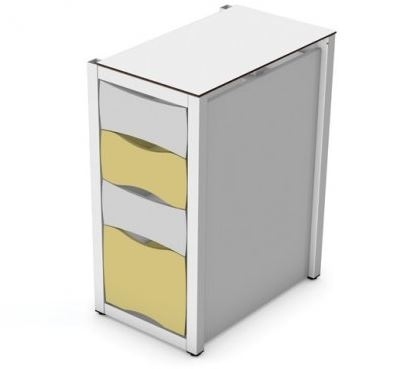 Extension cabinet rectangular with 4 self-tightening drawers
