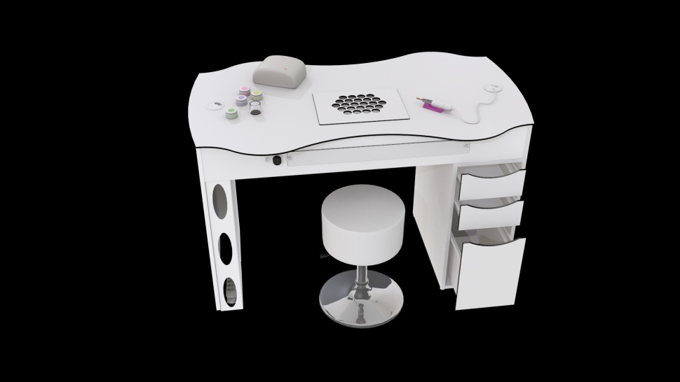 Стол для ногтей с присоской справа с 3 ящиками L-500 "Fantasy table"