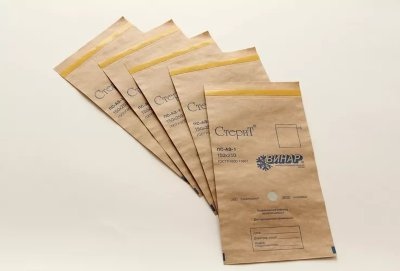 Sterilization bag 100 pcs. 100mm x 200mm  brown (Крафт пакеты)