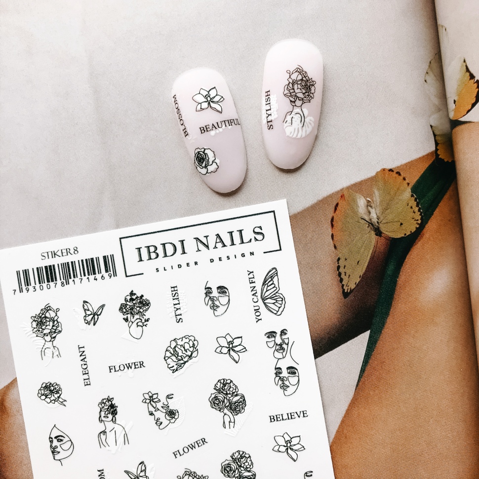 Стикер Design Stiker08 (Водорастворимые наклейки)  IBDI Nails