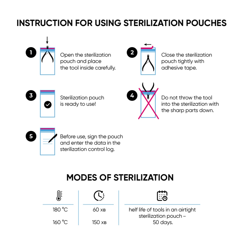 Sterilization bag 100 pcs. 3 sizes white (Крафт пакеты) from MicroSTOP